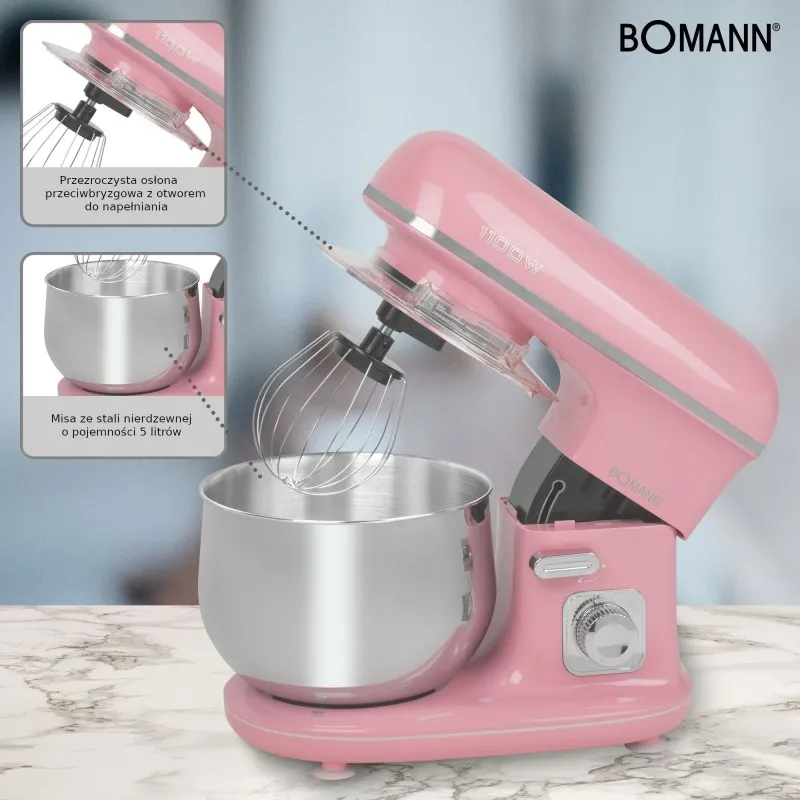 Планетарний міксер Bomann KM 6030 CB Pink: універсальне рішення для будь-якої кухні